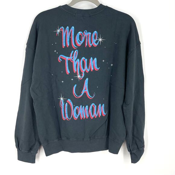 Daydreamer Aaliyah Baby Girl Oversized Crew Sweatshirt XS Vintage Black NWT - Picture 2 of 6